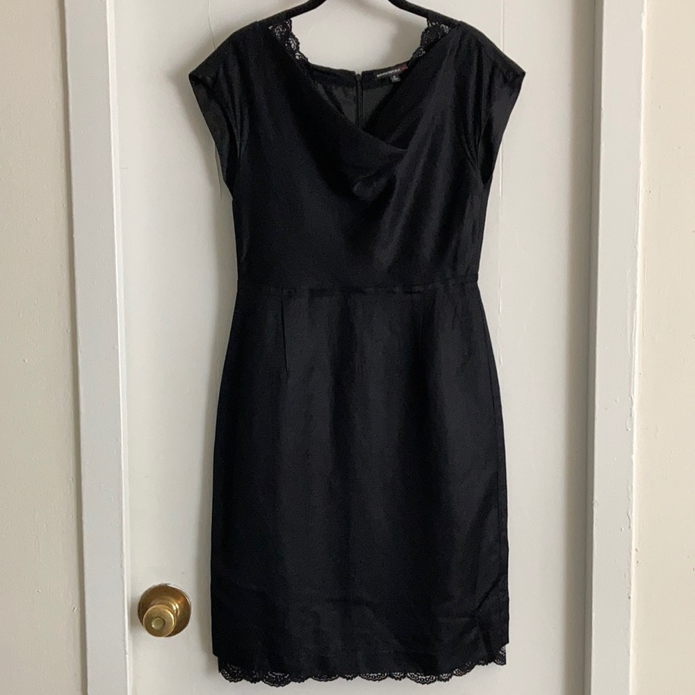 Black cocktail dress w lace detailing